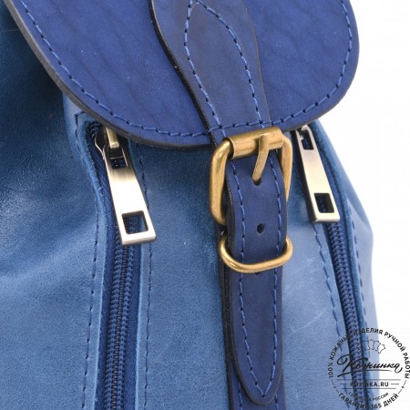 Женский кожаный рюкзак "Колибри" (синий)